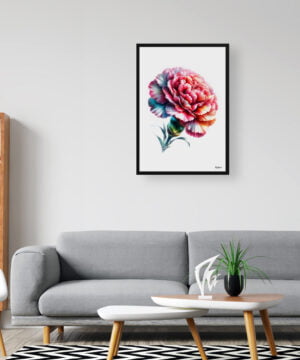 Dianthus caryophyllus (Carnation) Watercolour Painting Style Art Print - Illustration Framed Plant Wall Art 16 Dianthus caryophyllus (Carnation) Watercolour Painting Style Art Print - Illustration Framed Plant Wall Art - Image 3