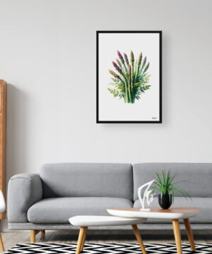 Gijnlim (Asparagus Officinalis) Watercolour Painting Style Art Print - Illustration Framed Plant Wall Art 16 Gijnlim (Asparagus Officinalis) Watercolour Painting Style Art Print - Illustration Framed Plant Wall Art - Image 3