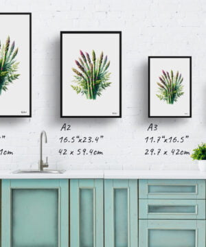 Gijnlim (Asparagus Officinalis) Watercolour Painting Style Art Print - Illustration Framed Plant Wall Art 17 Gijnlim (Asparagus Officinalis) Watercolour Painting Style Art Print - Illustration Framed Plant Wall Art - Image 4