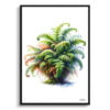 Hairy lip fern (Cheilanthes Lanosa) Watercolour Painting Style Art Print - Illustration Framed Plant Wall Art 1 watercolour realist flowers hairy lip ferncheilanthes lanosa front view