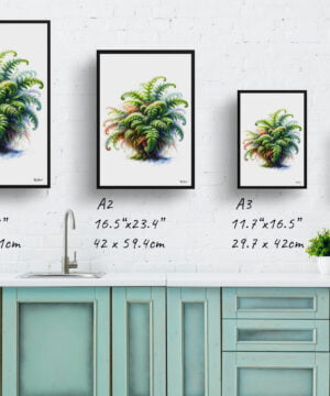 Hairy lip fern (Cheilanthes Lanosa) Watercolour Painting Style Art Print - Illustration Framed Plant Wall Art 17 Hairy lip fern (Cheilanthes Lanosa) Watercolour Painting Style Art Print - Illustration Framed Plant Wall Art - Image 4
