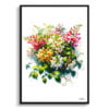 Honeysuckle (Lonicera) Watercolour Painting Style Art Print - Illustration Framed Plant Wall Art 1 watercolour realist flowers honeysucklelonicera front view