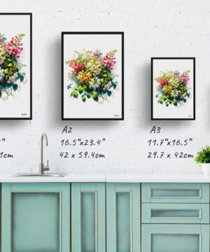 Honeysuckle (Lonicera) Watercolour Painting Style Art Print - Illustration Framed Plant Wall Art 17 Honeysuckle (Lonicera) Watercolour Painting Style Art Print - Illustration Framed Plant Wall Art - Image 4