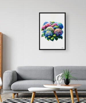 Hortensia (Hydrangea) Watercolour Painting Style Art Print - Illustration Framed Plant Wall Art 16 Hortensia (Hydrangea) Watercolour Painting Style Art Print - Illustration Framed Plant Wall Art - Image 3