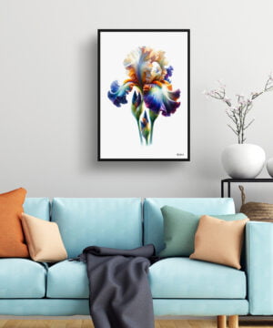 Iris (Fleur-de-lis) Watercolour Painting Style Art Print - Illustration Framed Plant Wall Art 15 Iris (Fleur-de-lis) Watercolour Painting Style Art Print - Illustration Framed Plant Wall Art - Image 2