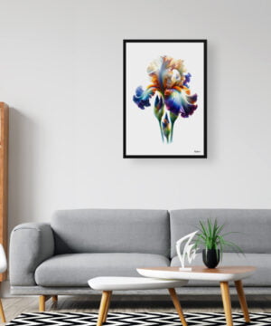 Iris (Fleur-de-lis) Watercolour Painting Style Art Print - Illustration Framed Plant Wall Art 16 Iris (Fleur-de-lis) Watercolour Painting Style Art Print - Illustration Framed Plant Wall Art - Image 3