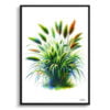 Japanese Sedge (Carex Oshimensis Everillo) Watercolour Painting Style Art Print - Illustration Framed Plant Wall Art 1 watercolour realist flowers japanese sedgecarex oshimensis everillo front view