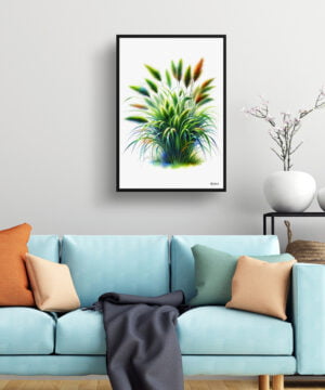 Japanese Sedge (Carex Oshimensis Everillo) Watercolour Painting Style Art Print - Illustration Framed Plant Wall Art 15 Japanese Sedge (Carex Oshimensis Everillo) Watercolour Painting Style Art Print - Illustration Framed Plant Wall Art - Image 2