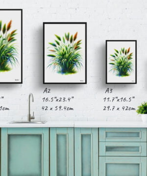 Japanese Sedge (Carex Oshimensis Everillo) Watercolour Painting Style Art Print - Illustration Framed Plant Wall Art 17 Japanese Sedge (Carex Oshimensis Everillo) Watercolour Painting Style Art Print - Illustration Framed Plant Wall Art - Image 4