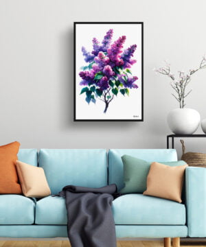 Lilac (Syringa vulgaris) Watercolour Painting Style Art Print - Illustration Framed Plant Wall Art 15 Lilac (Syringa vulgaris) Watercolour Painting Style Art Print - Illustration Framed Plant Wall Art - Image 2
