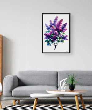 Lilac (Syringa vulgaris) Watercolour Painting Style Art Print - Illustration Framed Plant Wall Art 16 Lilac (Syringa vulgaris) Watercolour Painting Style Art Print - Illustration Framed Plant Wall Art - Image 3