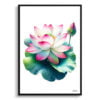 Lotus (Nelumbo nucifera) Watercolour Painting Style Art Print - Illustration Framed Plant Wall Art 2 watercolour realist flowers lotusnelumbo nucifera front view