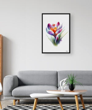 Meadow Saffron (Crocus) Watercolour Painting Style Art Print - Illustration Framed Plant Wall Art 16 Meadow Saffron (Crocus) Watercolour Painting Style Art Print - Illustration Framed Plant Wall Art - Image 3