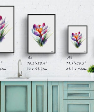 Meadow Saffron (Crocus) Watercolour Painting Style Art Print - Illustration Framed Plant Wall Art 17 Meadow Saffron (Crocus) Watercolour Painting Style Art Print - Illustration Framed Plant Wall Art - Image 4