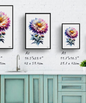Michaelmas Daisy (Aster) Watercolour Painting Style Art Print - Illustration Framed Plant Wall Art 17 Michaelmas Daisy (Aster) Watercolour Painting Style Art Print - Illustration Framed Plant Wall Art - Image 4