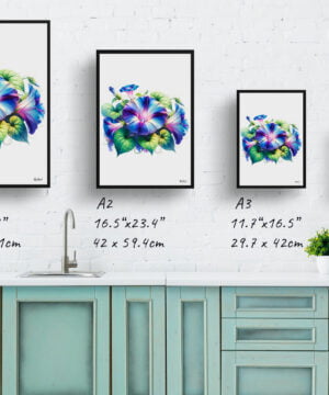 Morning Glory (Ipomoea purpurea) Watercolour Painting Style Art Print - Illustration Framed Plant Wall Art 17 Morning Glory (Ipomoea purpurea) Watercolour Painting Style Art Print - Illustration Framed Plant Wall Art - Image 4