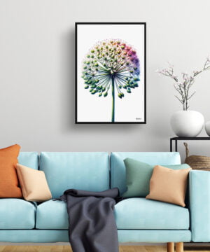 Ornamental onion (Allium Nigrum) Watercolour Painting Style Art Print - Illustration Framed Plant Wall Art 15 Ornamental onion (Allium Nigrum) Watercolour Painting Style Art Print - Illustration Framed Plant Wall Art - Image 2
