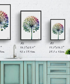 Ornamental onion (Allium Nigrum) Watercolour Painting Style Art Print - Illustration Framed Plant Wall Art 17 Ornamental onion (Allium Nigrum) Watercolour Painting Style Art Print - Illustration Framed Plant Wall Art - Image 4