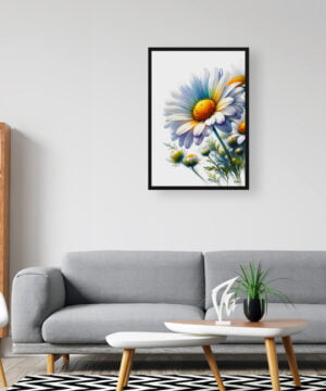 Oxeye Marguerite (Daisy) Watercolour Painting Style Art Print - Illustration Framed Plant Wall Art 16 Oxeye Marguerite (Daisy) Watercolour Painting Style Art Print - Illustration Framed Plant Wall Art - Image 3