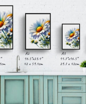 Oxeye Marguerite (Daisy) Watercolour Painting Style Art Print - Illustration Framed Plant Wall Art 17 Oxeye Marguerite (Daisy) Watercolour Painting Style Art Print - Illustration Framed Plant Wall Art - Image 4