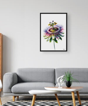Passion Flower (Passiflora) Watercolour Painting Style Art Print - Illustration Framed Plant Wall Art 16 Passion Flower (Passiflora) Watercolour Painting Style Art Print - Illustration Framed Plant Wall Art - Image 3