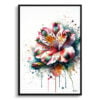 Peruvian Lily of the Incas (Alstroemeria) Watercolour Painting Style Art Print - Illustration Framed Plant Wall Art 2 watercolour realist flowers peruvian lily of the incasalstroemeria front view