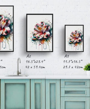 Peruvian Lily of the Incas (Alstroemeria) Watercolour Painting Style Art Print - Illustration Framed Plant Wall Art 17 Peruvian Lily of the Incas (Alstroemeria) Watercolour Painting Style Art Print - Illustration Framed Plant Wall Art - Image 4