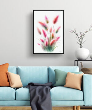 Pink Muhly Grass (Muhlenbergia) Watercolour Painting Style Art Print - Illustration Framed Plant Wall Art 15 Pink Muhly Grass (Muhlenbergia) Watercolour Painting Style Art Print - Illustration Framed Plant Wall Art - Image 2