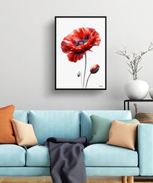 Poppy (Papaver rhoeas) Watercolour Painting Style Art Print - Illustration Framed Plant Wall Art 15 Poppy (Papaver rhoeas) Watercolour Painting Style Art Print - Illustration Framed Plant Wall Art - Image 2