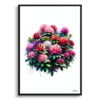 Rhododendron (Azalea) Watercolour Painting Style Art Print - Illustration Framed Plant Wall Art 1 watercolour realist flowers rhododendronazalea front view