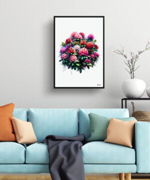 Rhododendron (Azalea) Watercolour Painting Style Art Print - Illustration Framed Plant Wall Art 15 Rhododendron (Azalea) Watercolour Painting Style Art Print - Illustration Framed Plant Wall Art - Image 2