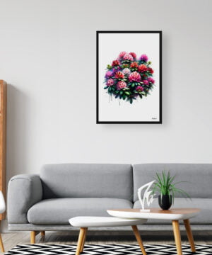 Rhododendron (Azalea) Watercolour Painting Style Art Print - Illustration Framed Plant Wall Art 16 Rhododendron (Azalea) Watercolour Painting Style Art Print - Illustration Framed Plant Wall Art - Image 3