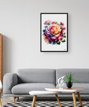 Rose (Rosa) Watercolour Painting Style Art Print - Illustration Framed Plant Wall Art 16 Rose (Rosa) Watercolour Painting Style Art Print - Illustration Framed Plant Wall Art - Image 3
