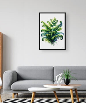 Royal Fern (Osmunda) Watercolour Painting Style Art Print - Illustration Framed Plant Wall Art 16 Royal Fern (Osmunda) Watercolour Painting Style Art Print - Illustration Framed Plant Wall Art - Image 3