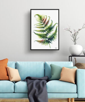 Sensitive Fern (Onoclea) Watercolour Painting Style Art Print - Illustration Framed Plant Wall Art 15 Sensitive Fern (Onoclea) Watercolour Painting Style Art Print - Illustration Framed Plant Wall Art - Image 2