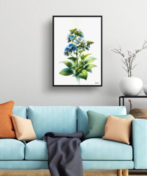 Siberian bugloss (Brunnera Macrophylla) Watercolour Painting Style Art Print - Illustration Framed Plant Wall Art 15 Siberian bugloss (Brunnera Macrophylla) Watercolour Painting Style Art Print - Illustration Framed Plant Wall Art - Image 2