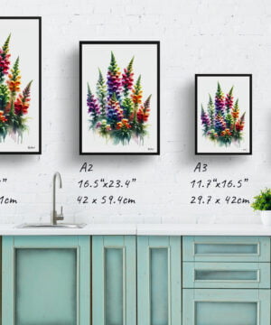 Snapdragon ( Antirrhinum) Watercolour Painting Style Art Print - Illustration Framed Plant Wall Art 17 Snapdragon ( Antirrhinum) Watercolour Painting Style Art Print - Illustration Framed Plant Wall Art - Image 4