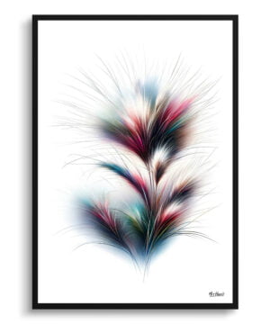 Stipa ichu (Jarava ischu) Watercolour Painting Style Art Print - Illustration Framed Plant Wall Art
