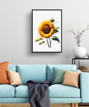 Sunflower (Helianthus annuus) Watercolour Painting Style Art Print - Illustration Framed Plant Wall Art 15 Sunflower (Helianthus annuus) Watercolour Painting Style Art Print - Illustration Framed Plant Wall Art - Image 2