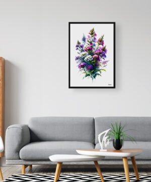 Sweet Rocket (Hesperis matronalis) Watercolour Painting Style Art Print - Illustration Framed Plant Wall Art 16 Sweet Rocket (Hesperis matronalis) Watercolour Painting Style Art Print - Illustration Framed Plant Wall Art - Image 3