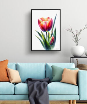 Tulip (Tulipa) Watercolour Painting Style Art Print - Illustration Framed Plant Wall Art 15 Tulip (Tulipa) Watercolour Painting Style Art Print - Illustration Framed Plant Wall Art - Image 2