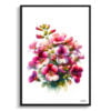 Twinspur (Diascia personata) Watercolour Painting Style Art Print - Illustration Framed Plant Wall Art 1 watercolour realist flowers twinspurdiascia personata front view