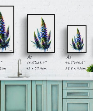 Vipers-buglosses (Echium) Watercolour Painting Style Art Print - Illustration Framed Plant Wall Art 17 Vipers-buglosses (Echium) Watercolour Painting Style Art Print - Illustration Framed Plant Wall Art - Image 4