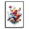 Wallflowers (Erysimum) Watercolour Painting Style Art Print - Illustration Framed Plant Wall Art 1 watercolour realist flowers wallflowerserysimum front view