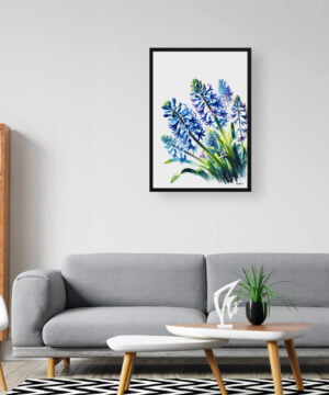 Wild Hyacinths (Camassia Leichtlinii) Watercolour Painting Style Art Print - Illustration Framed Plant Wall Art 16 Wild Hyacinths (Camassia Leichtlinii) Watercolour Painting Style Art Print - Illustration Framed Plant Wall Art - Image 3