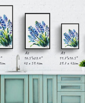 Wild Hyacinths (Camassia Leichtlinii) Watercolour Painting Style Art Print - Illustration Framed Plant Wall Art 17 Wild Hyacinths (Camassia Leichtlinii) Watercolour Painting Style Art Print - Illustration Framed Plant Wall Art - Image 4