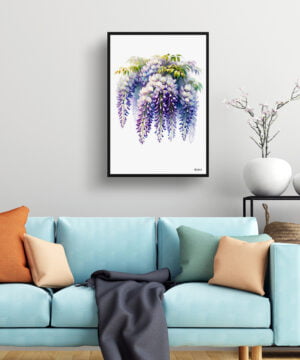 Wisteria (Fabaceae) Watercolour Painting Style Art Print - Illustration Framed Plant Wall Art 15 Wisteria (Fabaceae) Watercolour Painting Style Art Print - Illustration Framed Plant Wall Art - Image 2