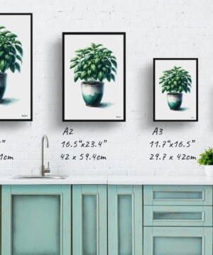 Basil (Ocimum Basilicum) Watercolour Style Art Print - Illustration Painting Framed Plant Wall Art 17 Basil (Ocimum Basilicum) Watercolour Style Art Print - Illustration Painting Framed Plant Wall Art - Image 4