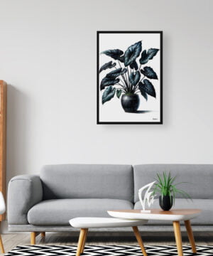 Black Velvet Alocasia (Alocasia Reginula) Watercolour Style Art Print - Illustration Painting Framed Plant Wall Art 16 Black Velvet Alocasia (Alocasia Reginula) Watercolour Style Art Print - Illustration Painting Framed Plant Wall Art - Image 3