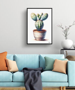 Bunny Ears Cactus (Opuntia microdasys) Watercolour Style Art Print - Illustration Painting Framed Plant Wall Art 15 Bunny Ears Cactus (Opuntia microdasys) Watercolour Style Art Print - Illustration Painting Framed Plant Wall Art - Image 2